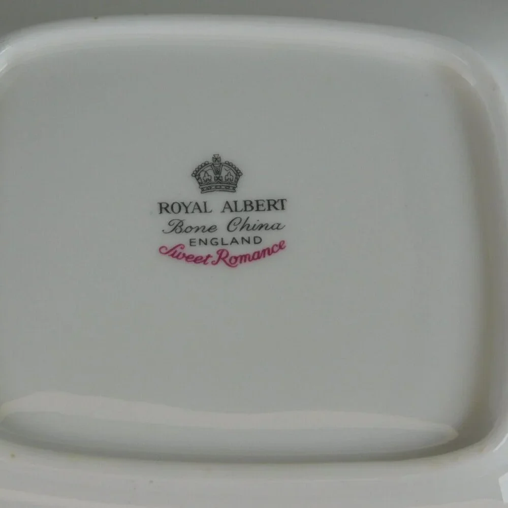 Royal Albert Sweet Romance White Floral Design Square Small Tray Meat Nut Candy - Picture 10 of 10